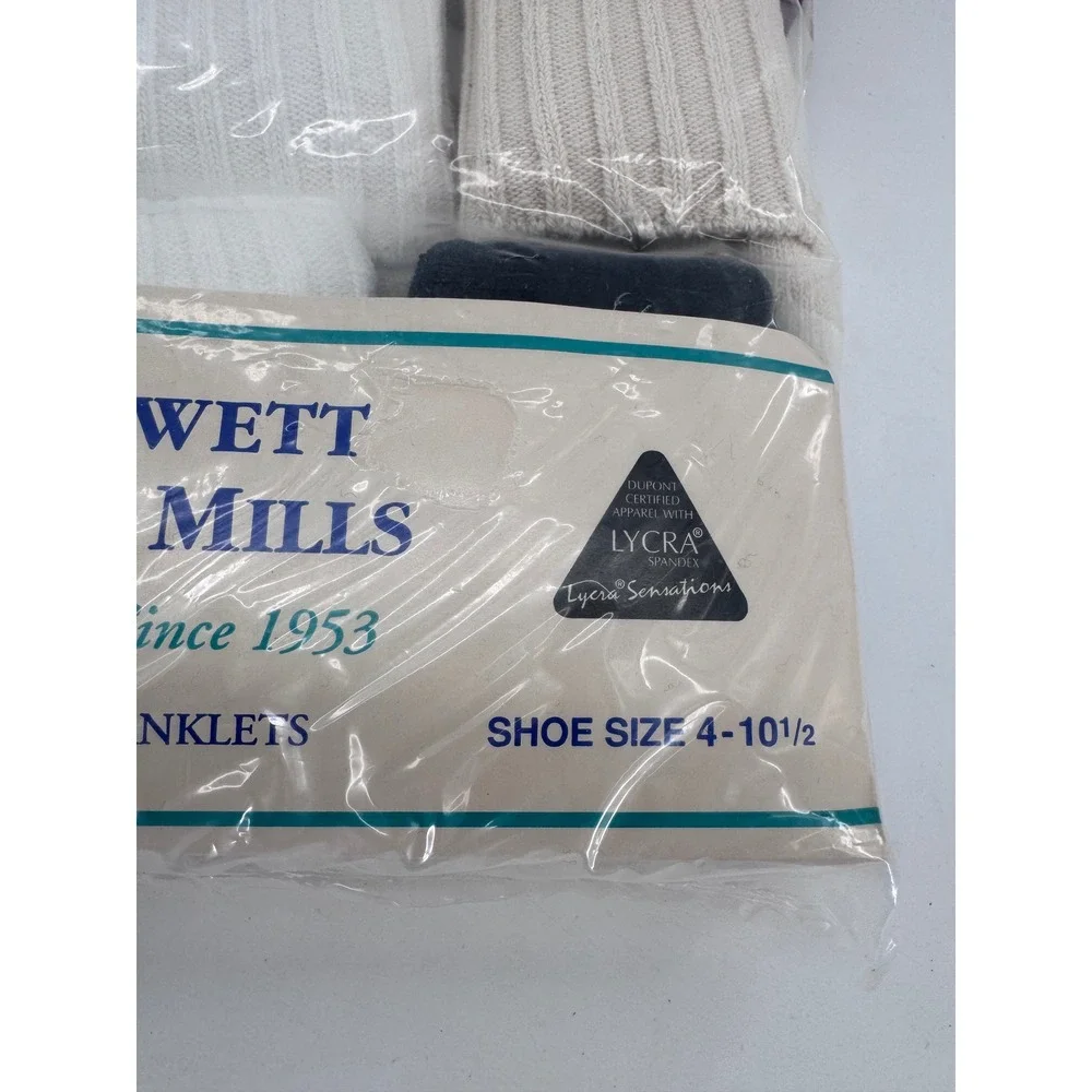 Prewett Sock Mills Anklet Slouch Socks Vintage Sz 9-11 Multi‎ Color 9 Pack USA